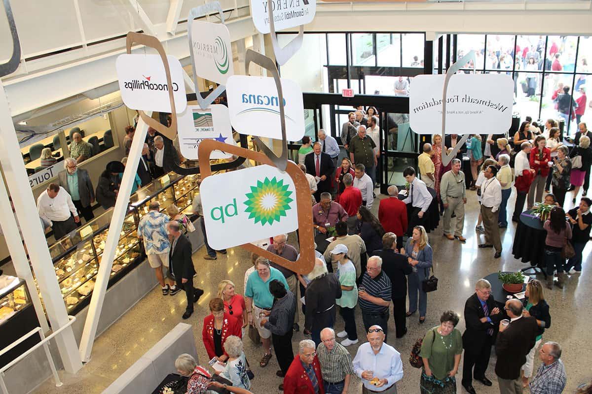 Community members gathering in the School of Energy